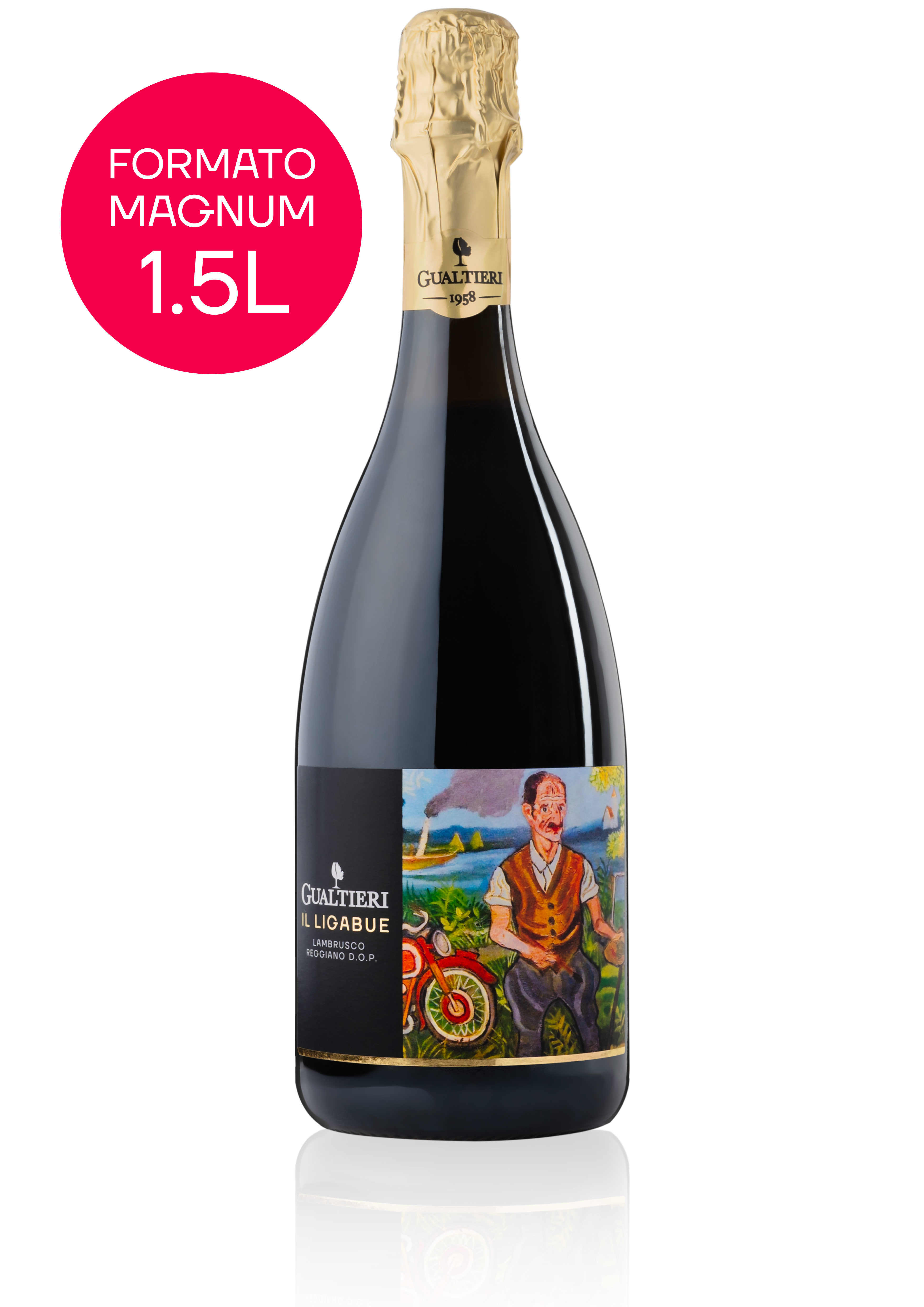 Il Ligabue (Magnum 1.5L) Lambrusco Reggiano D.O.C. 🥇